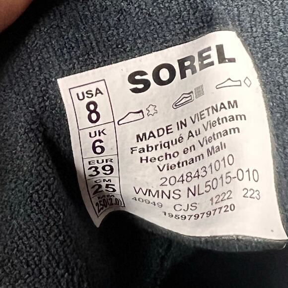 Sorel Caribou X Leather Boot Lace Waterproof Black NL5015-010 Women 8 NWOB FLAW - Picture 12 of 13